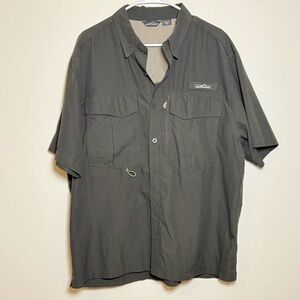 Men's Eddie Bauer Guide Vented‎ Pro Short Sleeve Shirt XL - Dark Olive Green